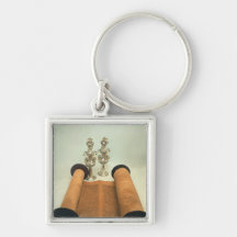 Torah scroll with Silver Crown finials Key Chain