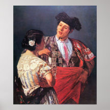 Torero and young girl by Mary Stevenson Cassatt Poster