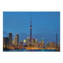 Toronto Ontario Canada Skyline At Night Announcements