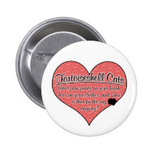 Tortoiseshell Cat Paw Prints Humour Pinback Button