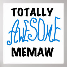 Totally Awesome Memaw Blue Tshirts and GIfts Posters