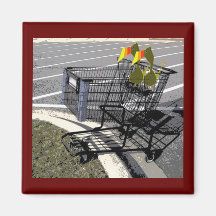 Toucans in a Grocery cart Refrigerator Magnet