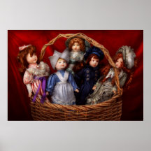 Toy - Dolls - A basket of Victorian dolls Print