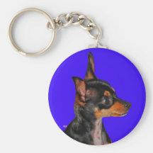 Toy Fox Terrier-Blue Keychain