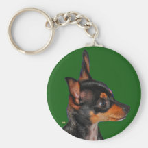 Toy Fox Terrier-Green Keychain