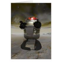 Toy robot on an Alien planet Card cards