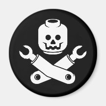 toy skull and crossbones fridge magnet