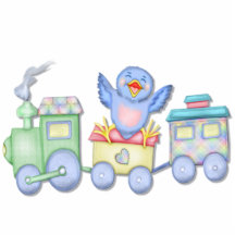 Toy Train Bluebird Photo Cutout