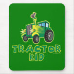 Tractor Kid, Green Mousepads