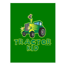 Tractor Kid, Green Postcards