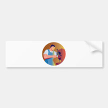 trade factory worker working with drill press bumper stickers