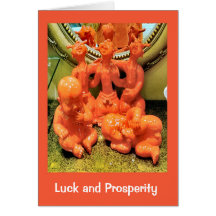 Traditional figures, babies greeting card