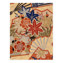 Traditional Japanese fabric design Postcard