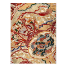 Traditional Japanese fabric design Postcard