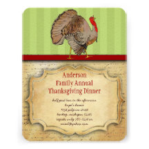 Traditional Turkey Thanksgiving Dinner Invitation