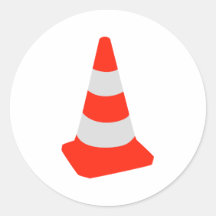 Traffic cone round sticker
