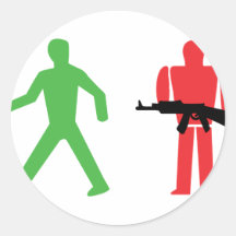 traffic light war round stickers
