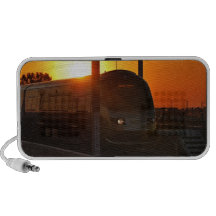 Train at sunset notebook speakers