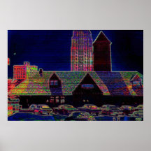train station office building parking lot poster