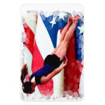 Trampoline Gymnast Rectangle Magnet