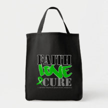 Traumatic Brain Injury Faith Love Cure Tote Bags