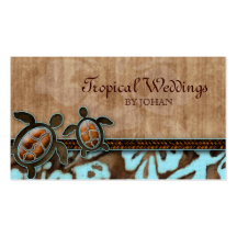 Travel Business Card Turtles Brown Blue
