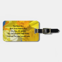 Travel luggage Tags IDs Spring Daffodil Flowers