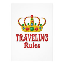 TRAVELING RULES PERSONALIZED INVITATIONS