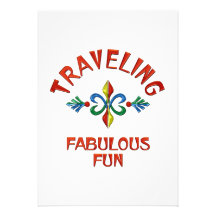 Travelling Fabulous Fun Personalised Invitations