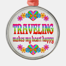 Travelling Heart Happy Christmas Tree Ornaments