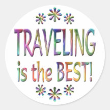 Travelling is the Best Round Stickers