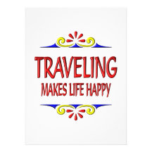 Travelling Makes Life Happy Personalised Invitations