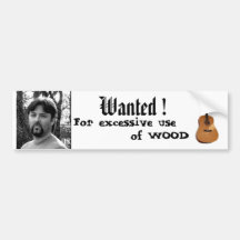 Travis 8x10 crop 3, acousticguitar, Wanted !, F... Bumper Sticker