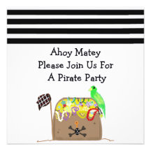 Treasure Chest Pirate Birthday Invitation