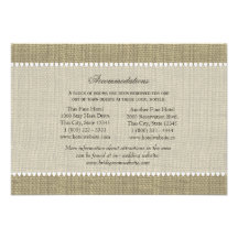 Treasured Hearts Burlap Look Directions Insert Personalized Announcement
