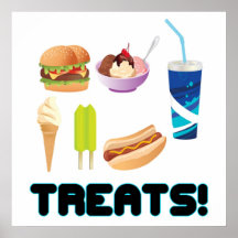 Treats Blue Poster