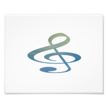 treble clef clouds blue green photo art