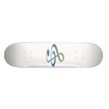 treble clef clouds blue green skateboard decks