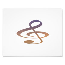treble clef clouds purple orange photo print