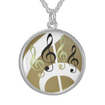 Treble Cles Necklace by Leslie Harlow