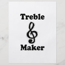 treble maker clef black funny music design personalized flyer