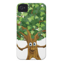 Tree character cartoon Case-Mate iPhone 4 cases
