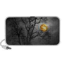Tree full of ravens with a full moon. mini speakers