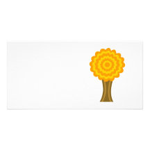 Tree. Golden Autumn colours. Funky Design. Customized Photo Card