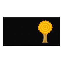 Tree. Golden Autumn colours. Funky Design. Customised Photo Card