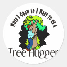 Tree Hugger Round Stickers