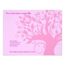 Tree of Life Pink Bat Mitzvah Invitation Reception