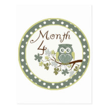 Tree Owl Milestones Month 4 Postcard