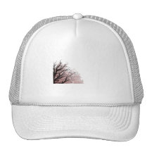 Tree purple floral left side mesh hats