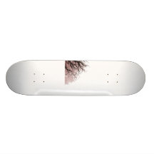 Tree purple floral left side skate board deck